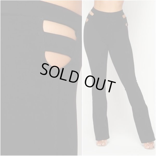 画像3: 残りLサイズのみ！【宅急便コンパクト/ネコポス対応】☆Jw Maxx /【ウエスト両side cut-out肌見せ♡】ストレッチフレアパンツ☆ (3)