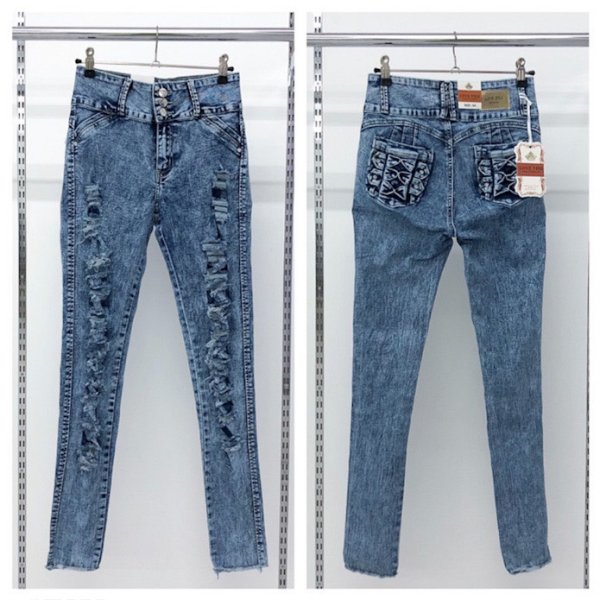 画像3: 【宅急便コンパクト(全サイズ)/ネコポス(US7まで)】★LOVE YOU Jeans《ミラクルストレッチ♪3ボタンDISTRESSED×ストーン埋め込み×リボン♡》PUSH UPスキニージーンズ★ (3)