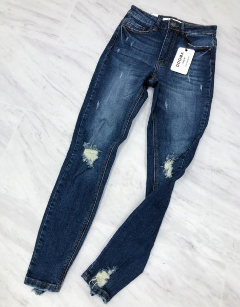 画像4: 【宅急便コンパクト(全サイズ)/ネコポス(US7まで)】★Dogma Jeans #7016《ひざ開き♡裾distressed♡》アンクルスキニージーンズ★ (4)