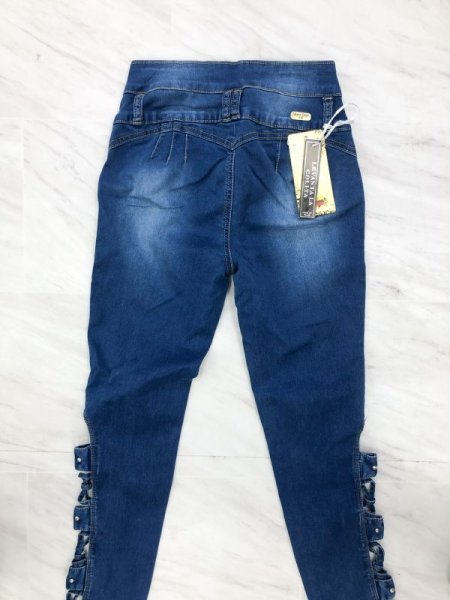 画像5: 【宅急便コンパクト(全サイズ)/ネコポス(US5まで)】★SILVER DIVA Jeans #3290《サイドcut-out/大粒ジルコニア埋め込み≫3ボタンノンポケスキニーPUSH UPジーンズ★ (5)