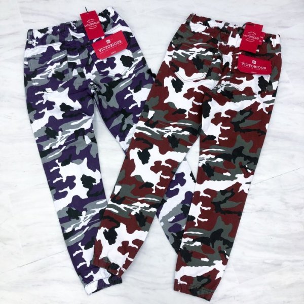 画像9: 【SとMはネコポス対応】残りSサイズのみ！《バーガンディー》☆VICTORIOUS 《迷彩/カモフラ》DROP CROTCH ジョガーパンツ☆ (9)