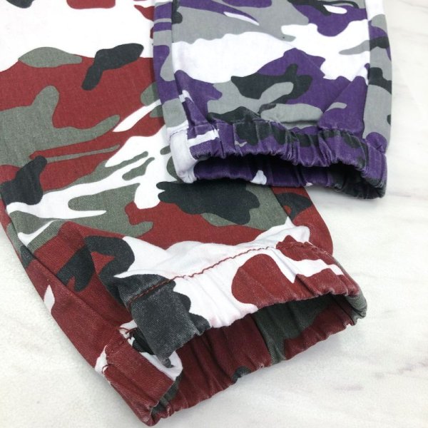 画像10: 【SとMはネコポス対応】残りSサイズのみ！《バーガンディー》☆VICTORIOUS 《迷彩/カモフラ》DROP CROTCH ジョガーパンツ☆ (10)