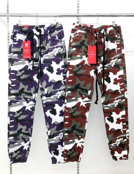 画像8: 【SとMはネコポス対応】残りSサイズのみ！《バーガンディー》☆VICTORIOUS 《迷彩/カモフラ》DROP CROTCH ジョガーパンツ☆ (8)