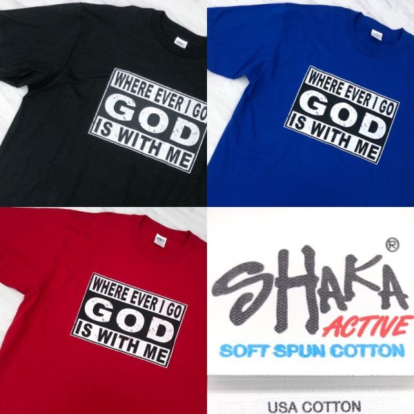 画像2: 【SALE!!】残り2XLのみ！《全3カラー》☆WHERE EVER I GO GOD IS WITH ME Tシャツ☆ (2)