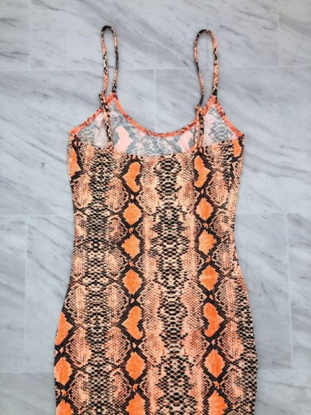 画像6: 【宅急便コンパクト(4点まで)/ネコポス(3点まで)】★≪全3色♪≫【ネオンカラー♡パイソン柄♡】スーパーストレッチワンピース★ (6)