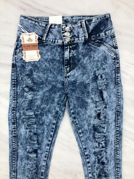 画像5: 【宅急便コンパクト(全サイズ)/ネコポス(US7まで)】★LOVE YOU Jeans《ミラクルストレッチ♪3ボタンDISTRESSED×ストーン埋め込み×リボン♡》PUSH UPスキニージーンズ★ (5)