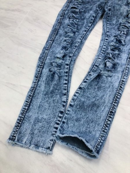 画像6: 【宅急便コンパクト(全サイズ)/ネコポス(US7まで)】★LOVE YOU Jeans《ミラクルストレッチ♪3ボタンDISTRESSED×ストーン埋め込み×リボン♡》PUSH UPスキニージーンズ★ (6)