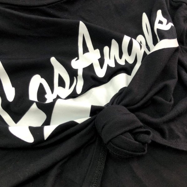 画像7: 【宅急便コンパクト/ネコポス対応】★残りSのみ！《全2色/Made In USA》Los Angeles《ドジャース風ロゴ》2Way 裾結びストレッチcropトップス★ (7)