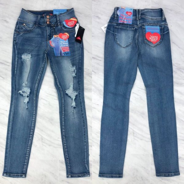 画像3: 残り7,11のみ！【宅急便コンパクト(全サイズ)/ネコポス(US7まで)】★YMI Jeans #1804《3ボタン♪/LIFT UPポケット♪≫PUSH UPスキニージーンズ★ (3)