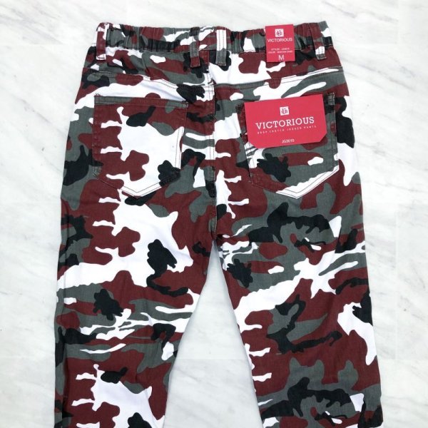 画像3: 【SとMはネコポス対応】残りSサイズのみ！《バーガンディー》☆VICTORIOUS 《迷彩/カモフラ》DROP CROTCH ジョガーパンツ☆ (3)